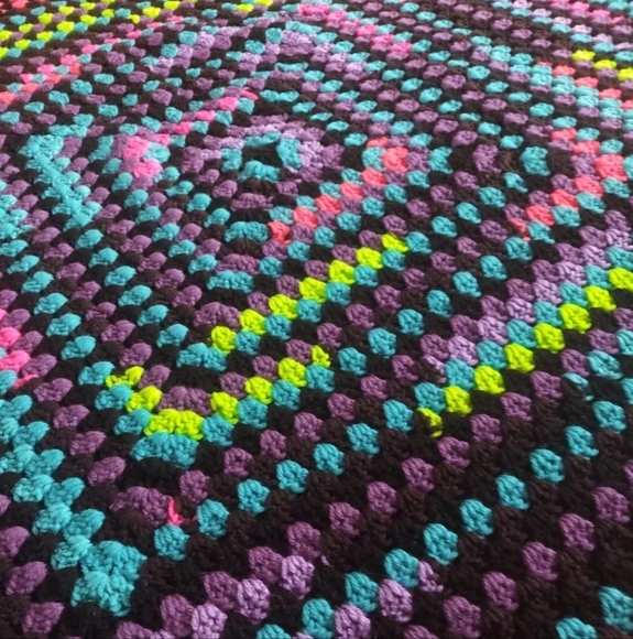 Crocheted Afghan Granny Blanket - Picture 5 of 5